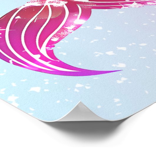 Splish Splash Zeemeermin Meisje 1e Verjaardag Welk Poster (Hoek)