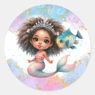 Splish Splash Zeemeermin Party Plain Ronde Sticker