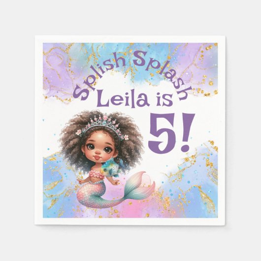 Splish Splash Zeemeermin Party servetten (Voorkant)