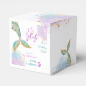 Splish splash zeemeermin verjaardags bash bedankdoosjes (Achterkant)