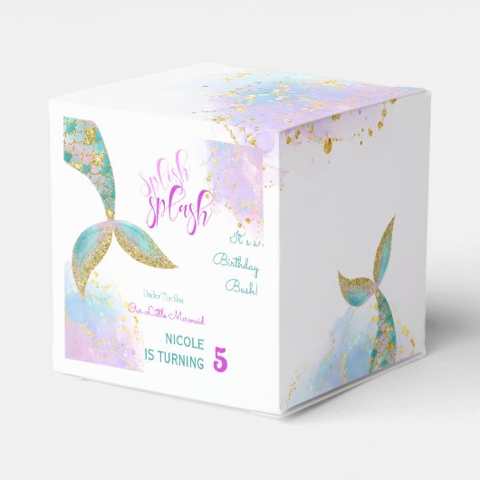 Splish splash zeemeermin verjaardags bash bedankdoosjes (Achterkant)