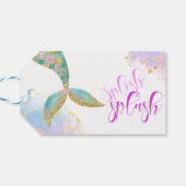 Splish splash zeemeermin verjaardags bash cadeaulabel (Achterkant Horizontaal)