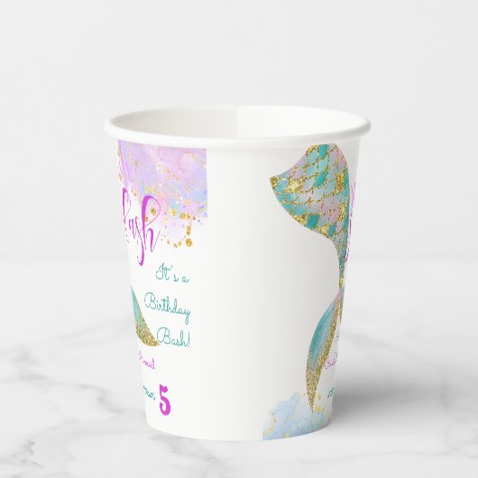 Splish splash zeemeermin verjaardags bash papieren bekers (Links)