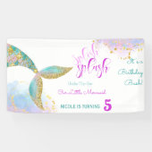 Splish splash zeemeermin verjaardags bash spandoek (Horizontaal)