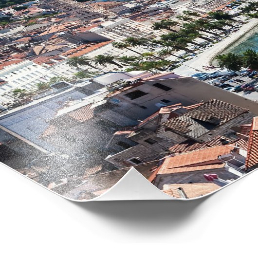 Split city sekustt aerial uitzicht, Dalmatia, Kroa Foto Afdruk (Hoek)