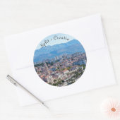 Split city sekustt aerial uitzicht, Dalmatia, Kroa Ronde Sticker (Envelop)