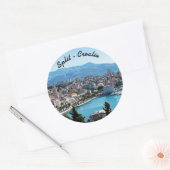 Split city sekustt aerial uitzicht, Dalmatia, Kroa Ronde Sticker (Envelop)