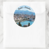 Split city sekustt aerial uitzicht, Dalmatia, Kroa Ronde Sticker (Tas)