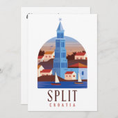 Split Croatie Dalmatie Carte Vintage d'invitation (Devant / Derrière)