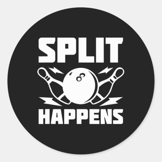 Split gebeurt grappig Bowling grap Ronde Sticker (Voorkant)