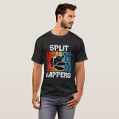 Split Happens Bowling Shirt Funny Bowling Ball Bow (Voorkant volledig)