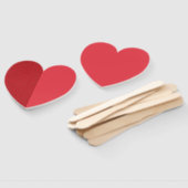 Split Heart Fan – Gefextureerd & Glad Tomaat Rood Handwaaier (Niet-gemonteerd)