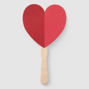Split Heart Fan – Gefextureerd & Glad Tomaat Rood Handwaaier