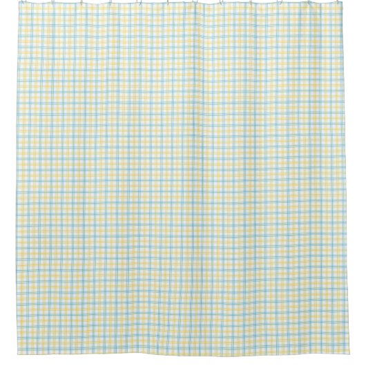 Split image showing a pastel plaid shower curtain douchegordijn (Voorkant)