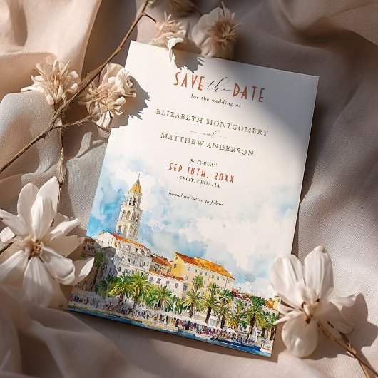 Split Kroatië Bewaar de datum Bestemming Kaart