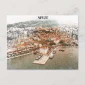 Split Kroatië  haventekening Briefkaart (Voorkant)