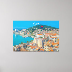 Split, Kroatië - Kuststad Canvas Afdruk