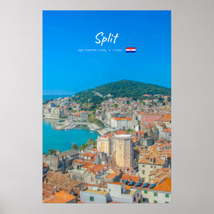 Split, Kroatië - Kuststad Poster