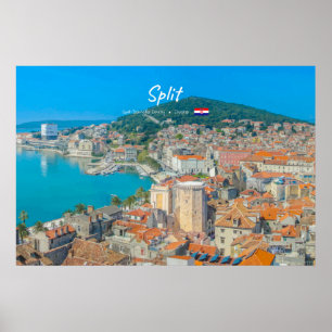 Split, Kroatië - Kuststad Poster