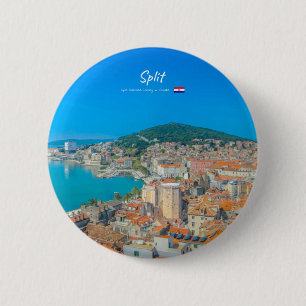Split, Kroatië - Kuststad Ronde Button 5,7 Cm