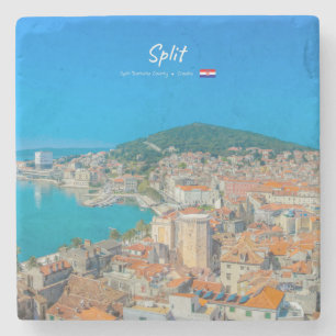 Split, Kroatië - Kuststad Stenen Onderzetter