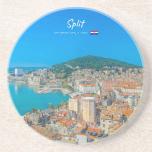 Split, Kroatië - Kuststad Zandsteen Onderzetter