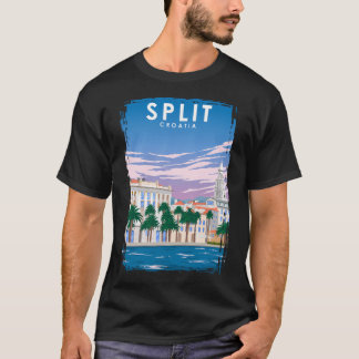 Split Kroatië Minimal Retro Travel Poster T-shirt