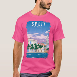 Split Kroatië Minimal Retro Travel Poster T-shirt