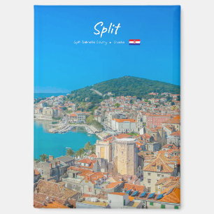 Split, Kroatië - Plattegrond van kuststad Magneet