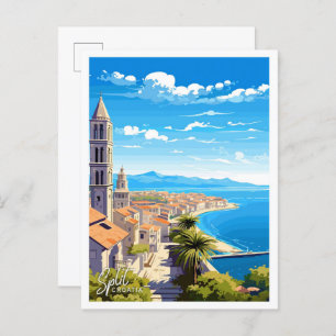 Split Kroatië Reizen  illustratie Briefkaart