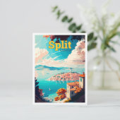Split Kroatië Reizen  Illustratie Briefkaart (Staand voorkant)