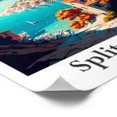 Split Kroatië Reizen Illustratie Poster (Hoek)