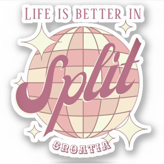Split Kroatië Retro  feestdag Sticker (Voorkant)