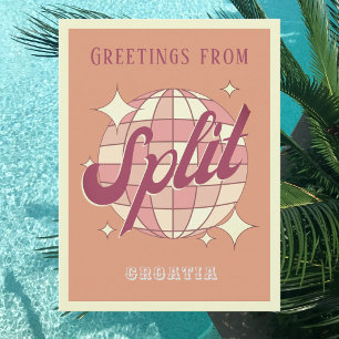 Split Kroatië Retro Vintage Feest Ansichtkaart Briefkaart