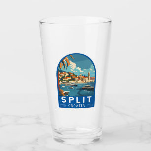 Split Kroatië Travel Art Vintage Glas