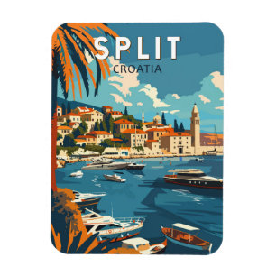 Split Kroatië Travel Art Vintage Magneet