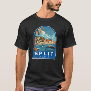 Split Kroatië Travel Art Vintage T-shirt