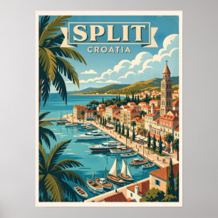 Split Kroatië Vintage Reis Poster