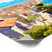 Split Kroatië vintage reisillustratie Poster (Hoek)