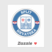 Split Kroatische cirkel embleem Sticker (Vel)