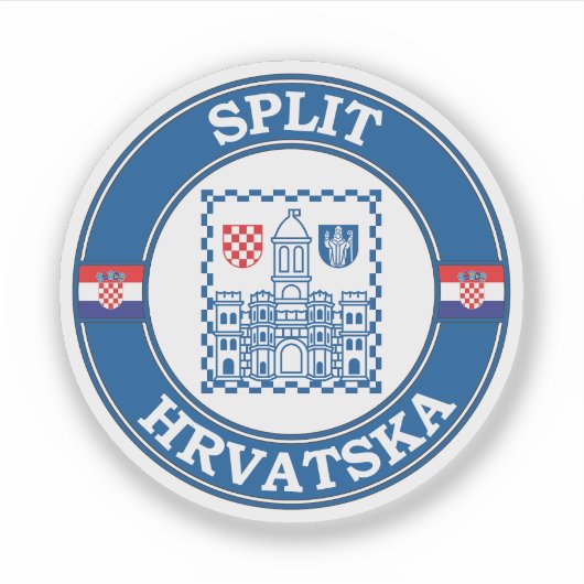 Split Kroatische cirkel embleem Sticker (Voorkant)