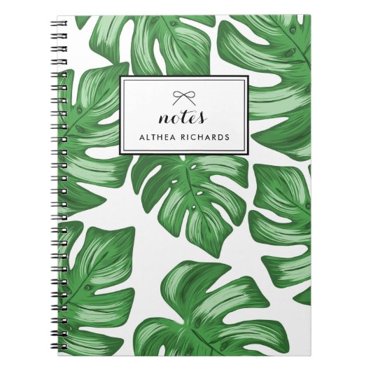 Split Leaf Philodendron Tropical Custom Notitieboe Notitieboek (Voorkant)