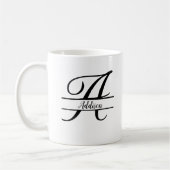 Split Monogram A-Z Zwart-wit Koffiemok (Links)