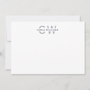 Split Monogram elegante formele notitie van NAVY Notitiekaartje