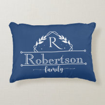 Split Monogram Family Name Midnight Blue Frame