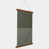 Split mos groen wandtapijt met houten top - Custom Hangend Wandkleed (Gebogen)