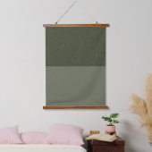 Split mos groen wandtapijt met houten top - Custom Hangend Wandkleed (Slaapkamer)