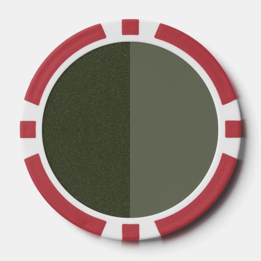 Split Moss Green Custom Poker Chip (Voorkant)