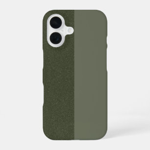 Split Moss Green iPhone 16 Coque - Matte & Parties