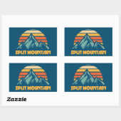 Split Mountain California Retro Turquoise Rechthoekige Sticker (Vel)
